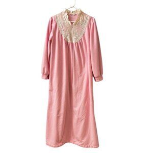 Vintage Partners Intimates Full Length Pink Housecoat Women's Size Large